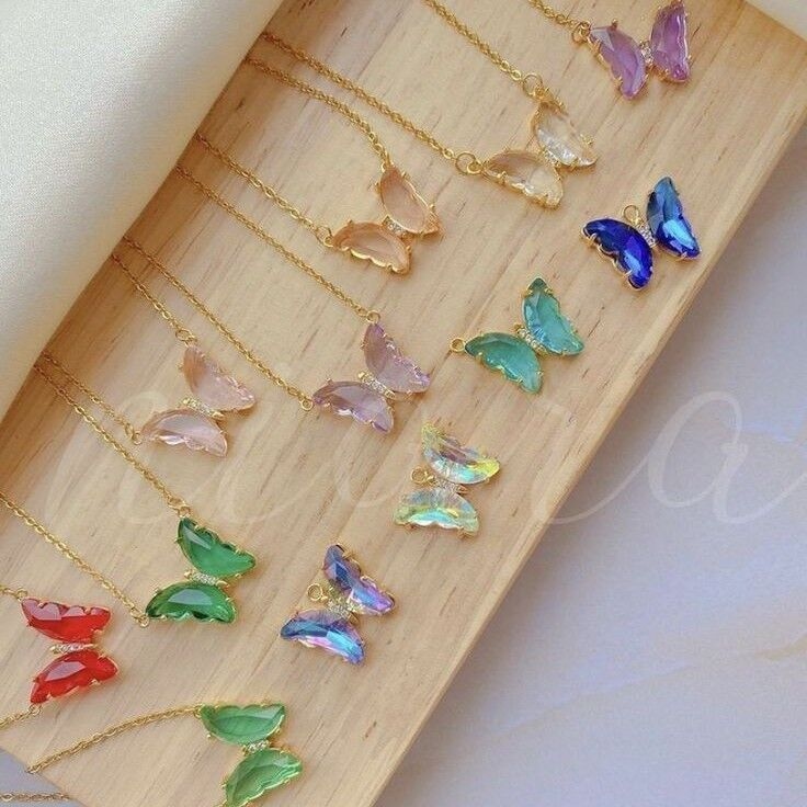 Product image thumbnail: crystal butterfly necklace