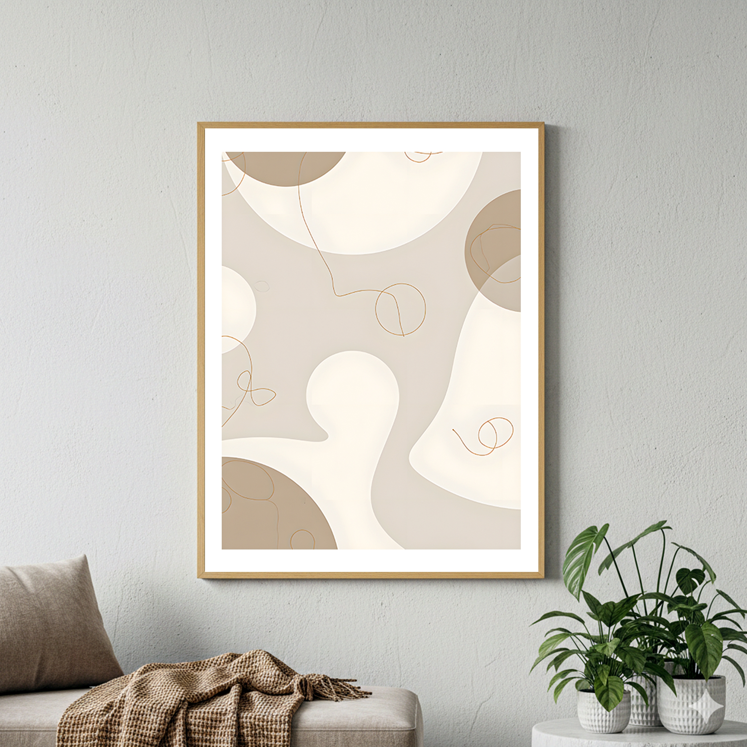 Image du produit : Art mural scandinave minimaliste abstrait