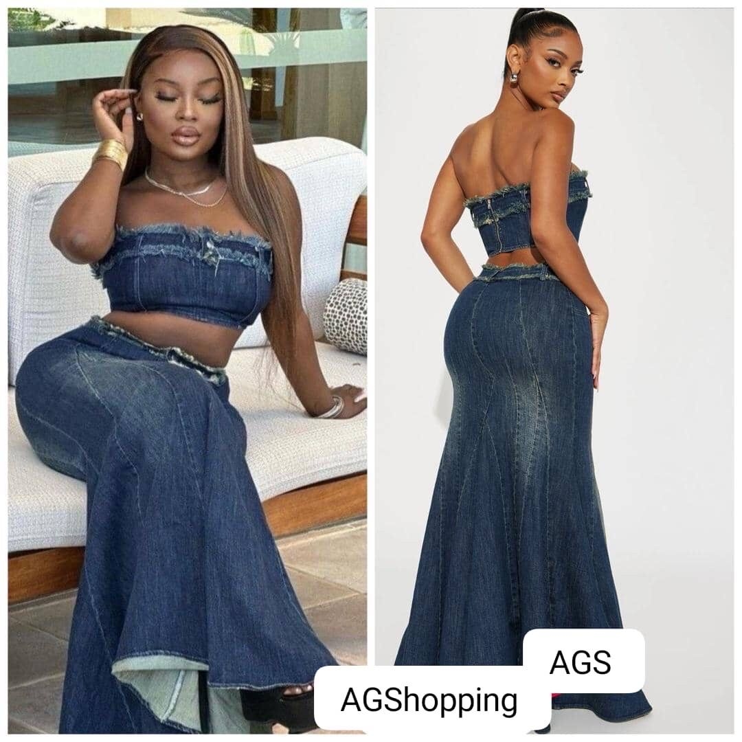 Image du produit : Jupe en jean deux pièces et haut court