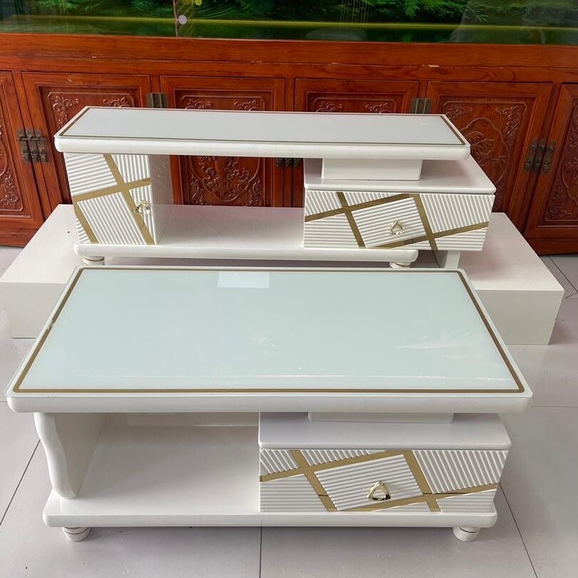 Product image thumbnail: tables plus TV stand in waxed marble