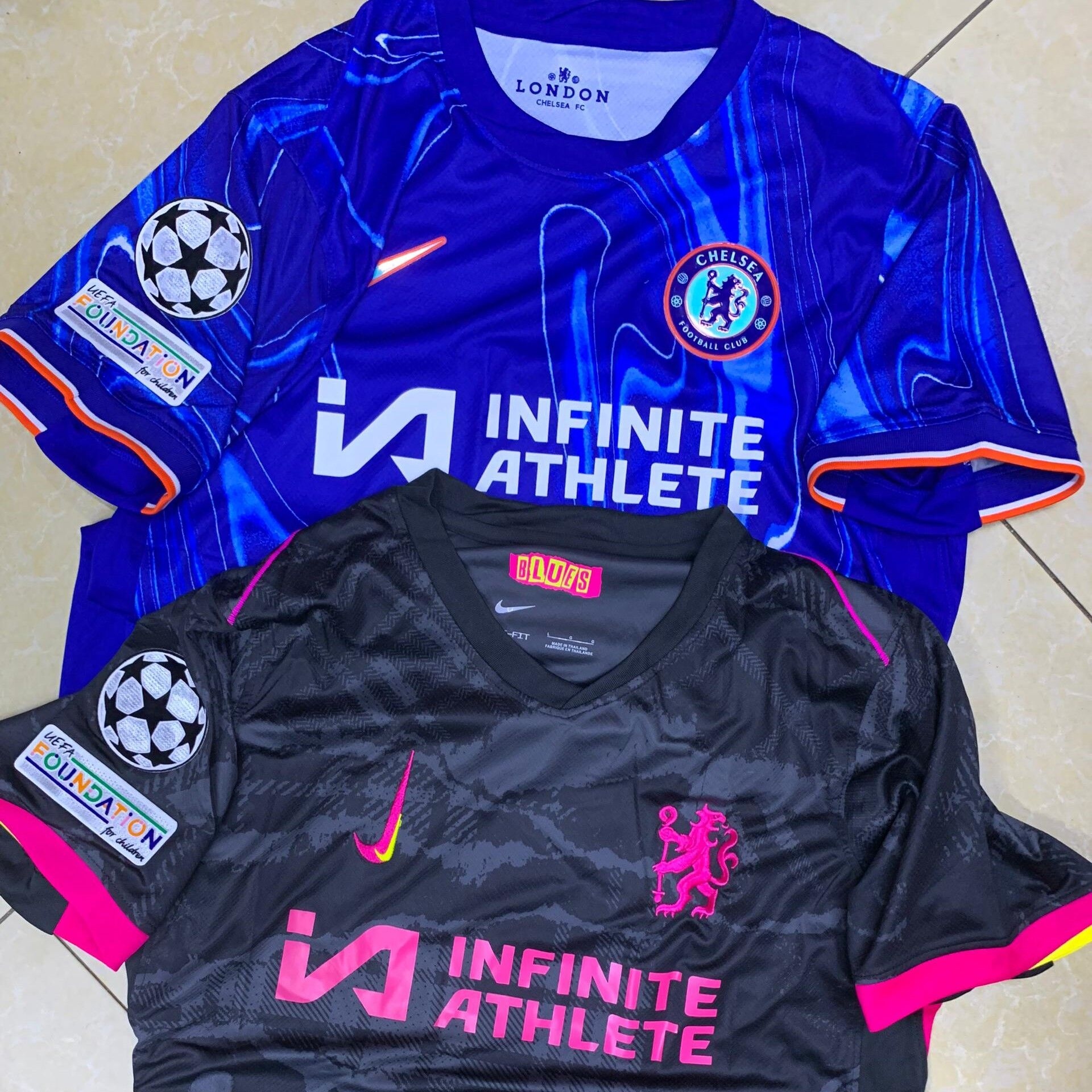 Product image thumbnail: Chelsea home and away jersey