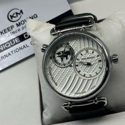 Image du produit Montre Homme Keep Moving K2039 Dorée en Cuir Double Fuseau Horaire