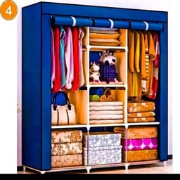 Image du produit Armoire Portable en Tissu avec Étagères et Barre de Suspension