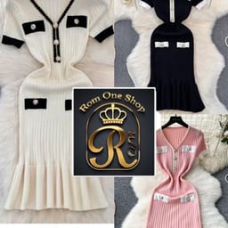 Image du produit Robe Midi Élégante en Tricot Côtelé avec Détails Contrastés