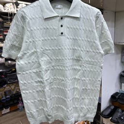 Image du produit Polo pour Homme Noir en Maille à Motif Texturé