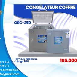 Image du produit Congélateur Coffre Oscar 140L - Congélateur Bahut à Ouverture par le Haut