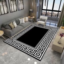 Image du produit Tapis Noir et Blanc Motif Clé Grecque
