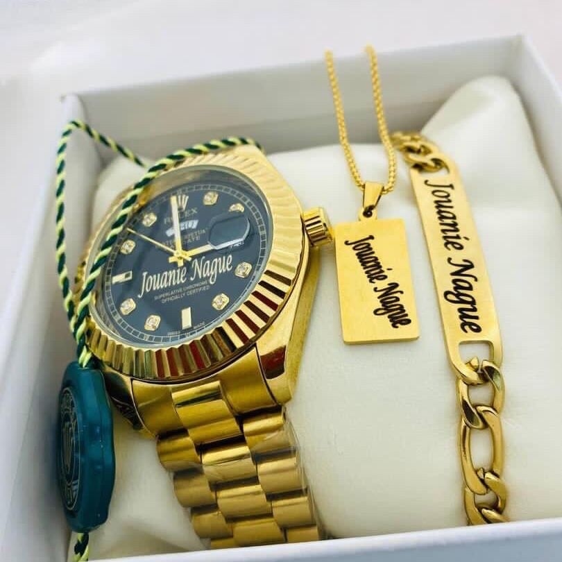 Product image thumbnail: watch set, chain, personalized bracelet