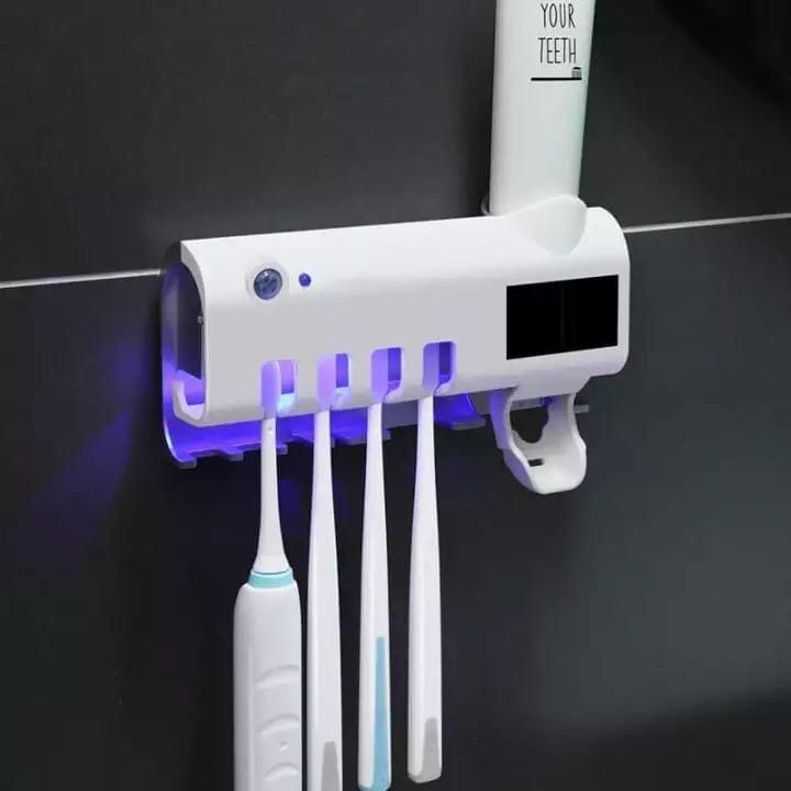 distributeur de dentifrice avec range brosses à dents