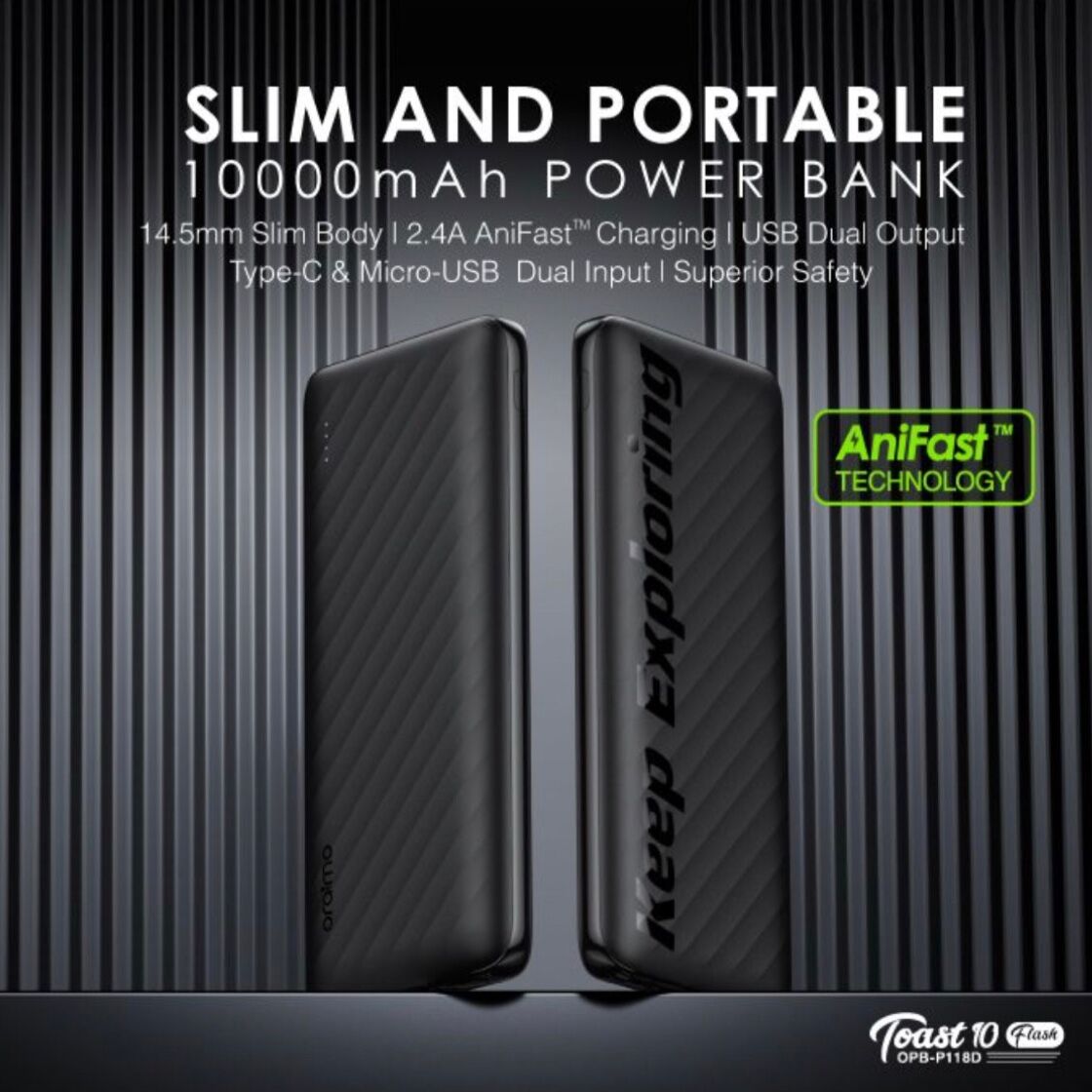 Oraimo Toast 10 Flash 10000mAh