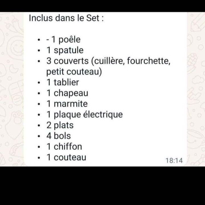 set relle de cuisine