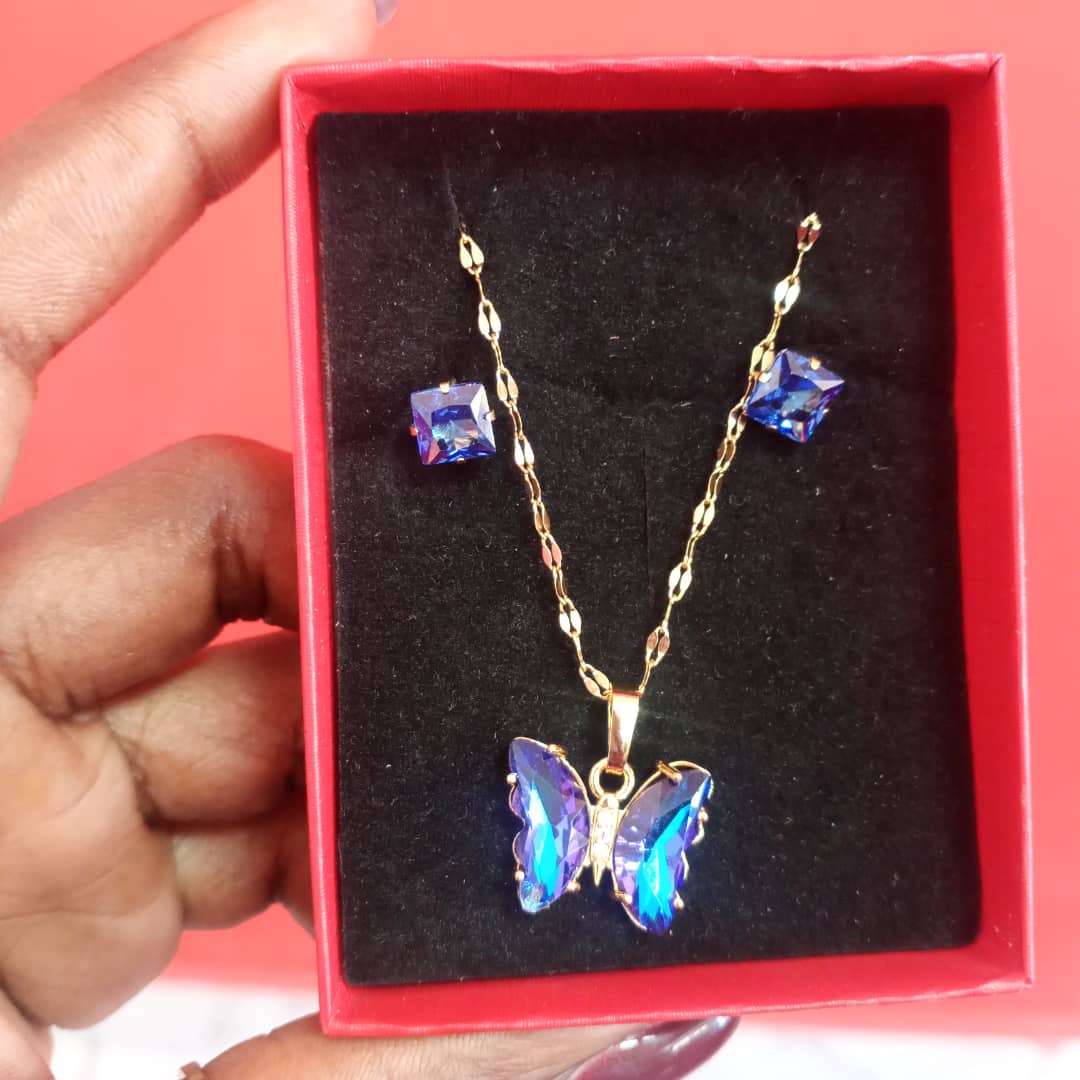 crystal butterfly necklace