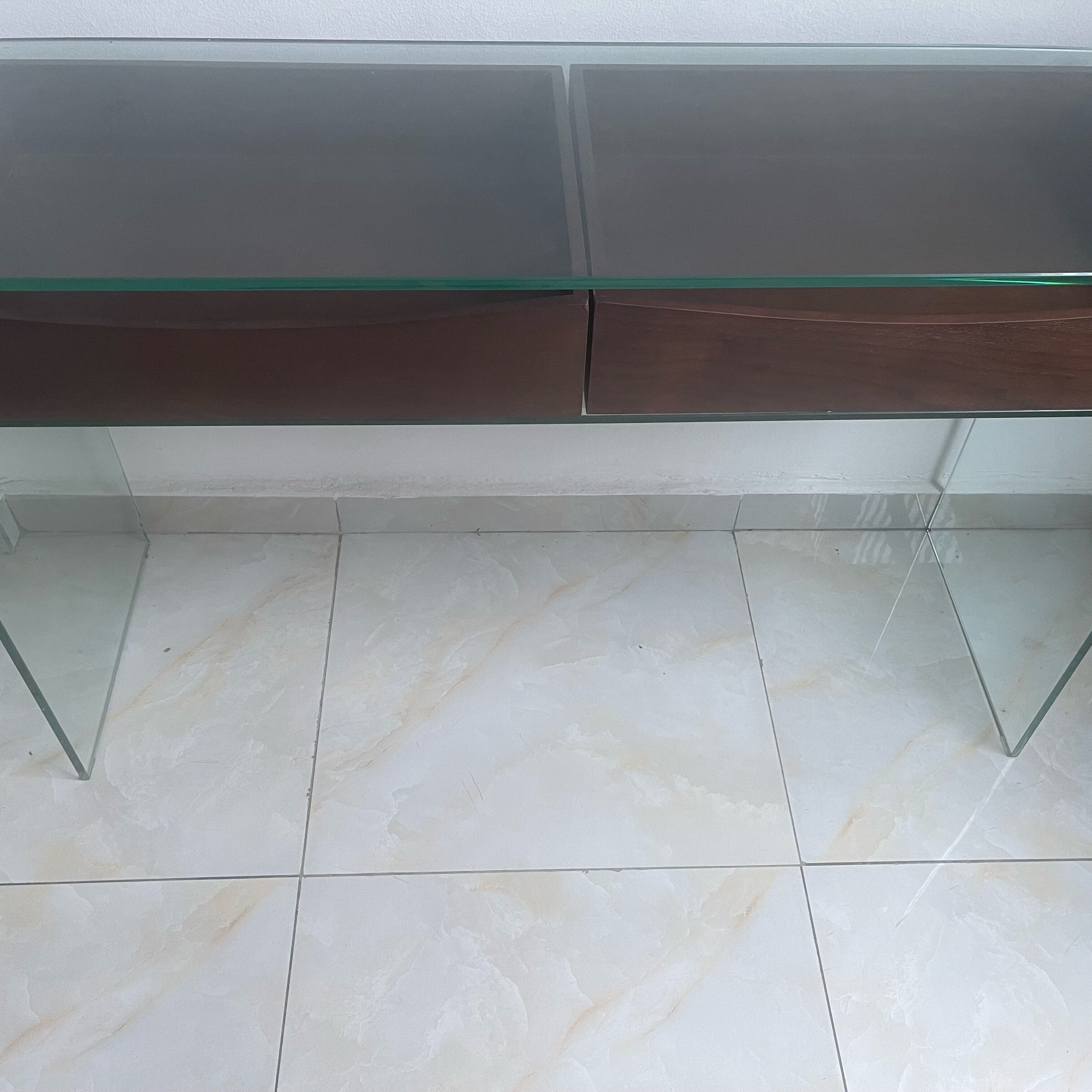 glass and wood buffet cabinet